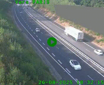 Caméra routière sur l'autoroute A20 à Saint-Pardoux-l'Ortigier, à la jonction avec l'A89. Vue orientée vers Paris