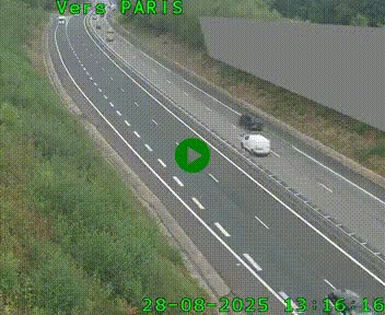 Caméra routière sur l'autoroute A20 à Saint-Pardoux-l'Ortigier, à la jonction avec l'A89. Vue orientée vers Paris