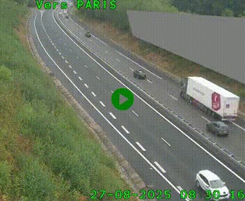 Caméra routière sur l'autoroute A20 à Saint-Pardoux-l'Ortigier, à la jonction avec l'A89. Vue orientée vers Paris
