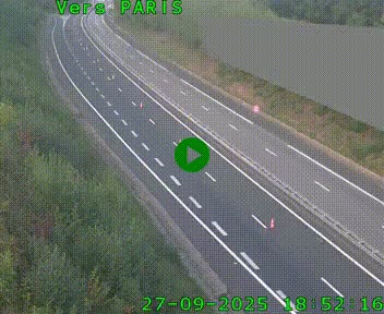 Caméra routière sur l'autoroute A20 à Saint-Pardoux-l'Ortigier, à la jonction avec l'A89. Vue orientée vers Paris