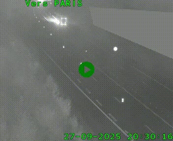 Caméra routière sur l'autoroute A20 à Saint-Pardoux-l'Ortigier, à la jonction avec l'A89. Vue orientée vers Paris