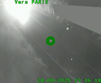 Caméra routière sur l'autoroute A20 à Saint-Pardoux-l'Ortigier, à la jonction avec l'A89. Vue orientée vers Paris