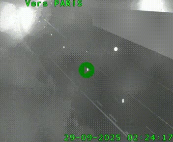 Caméra routière sur l'autoroute A20 à Saint-Pardoux-l'Ortigier, à la jonction avec l'A89. Vue orientée vers Paris
