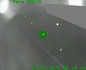 Caméra routière sur l'autoroute A20 à Saint-Pardoux-l'Ortigier, à la jonction avec l'A89. Vue orientée vers Paris