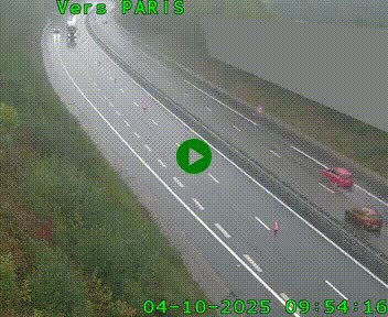 Caméra routière sur l'autoroute A20 à Saint-Pardoux-l'Ortigier, à la jonction avec l'A89. Vue orientée vers Paris