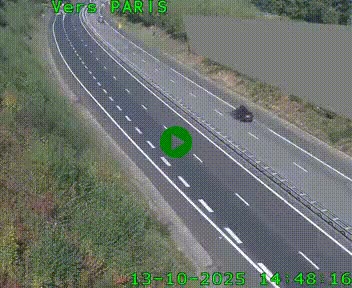 Caméra routière sur l'autoroute A20 à Saint-Pardoux-l'Ortigier, à la jonction avec l'A89. Vue orientée vers Paris
