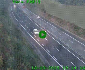 Caméra routière sur l'autoroute A20 à Saint-Pardoux-l'Ortigier, à la jonction avec l'A89. Vue orientée vers Paris