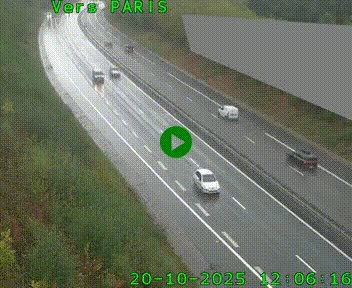 Caméra routière sur l'autoroute A20 à Saint-Pardoux-l'Ortigier, à la jonction avec l'A89. Vue orientée vers Paris