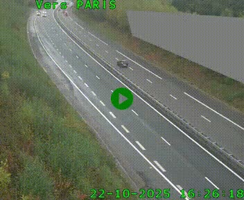Caméra routière sur l'autoroute A20 à Saint-Pardoux-l'Ortigier, à la jonction avec l'A89. Vue orientée vers Paris