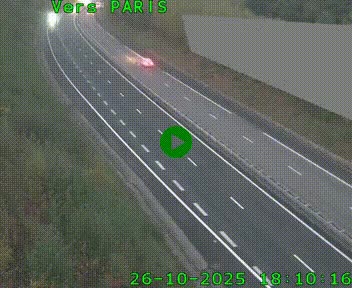 Caméra routière sur l'autoroute A20 à Saint-Pardoux-l'Ortigier, à la jonction avec l'A89. Vue orientée vers Paris