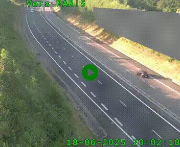 Caméra routière sur l'autoroute A20 à Saint-Pardoux-l'Ortigier, à la jonction avec l'A89. Vue orientée vers Paris