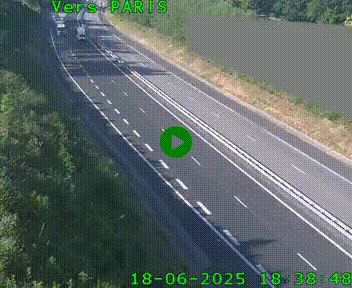 Caméra routière sur l'autoroute A20 à Saint-Pardoux-l'Ortigier, à la jonction avec l'A89. Vue orientée vers Paris