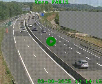 Caméra routière sur l'autoroute A20 à Brive-la-Gaillarde, à la jonction avec l'A89. Vue orientée vers Paris