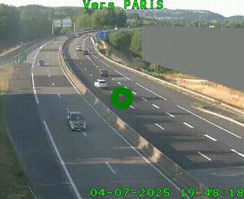 Caméra routière sur l'autoroute A20 à Brive-la-Gaillarde, à la jonction avec l'A89. Vue orientée vers Paris