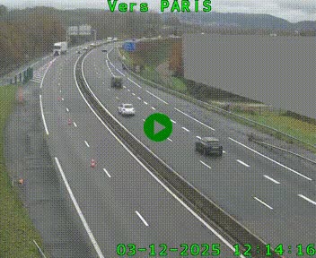 <h2>Caméra routière sur l'autoroute A20 à Brive-la-Gaillarde, à la jonction avec l'A89. Vue orientée vers Paris</h2>