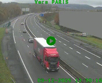 <h2>Caméra routière sur l'autoroute A20 à Brive-la-Gaillarde, à la jonction avec l'A89. Vue orientée vers Paris</h2>