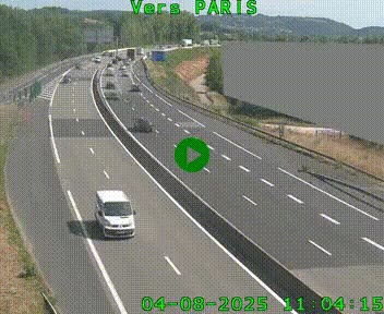 Caméra routière sur l'autoroute A20 à Brive-la-Gaillarde, à la jonction avec l'A89. Vue orientée vers Paris