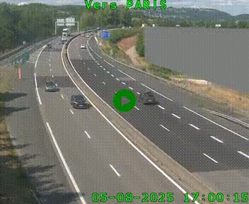 <h2>Caméra routière sur l'autoroute A20 à Brive-la-Gaillarde, à la jonction avec l'A89. Vue orientée vers Paris</h2>