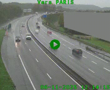 Caméra routière sur l'autoroute A20 à Brive-la-Gaillarde, à la jonction avec l'A89. Vue orientée vers Paris