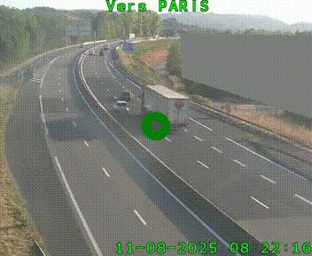 Caméra routière sur l'autoroute A20 à Brive-la-Gaillarde, à la jonction avec l'A89. Vue orientée vers Paris