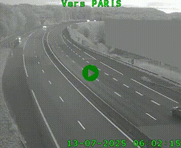 Caméra routière sur l'autoroute A20 à Brive-la-Gaillarde, à la jonction avec l'A89. Vue orientée vers Paris