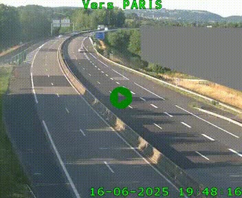 Caméra routière sur l'autoroute A20 à Brive-la-Gaillarde, à la jonction avec l'A89. Vue orientée vers Paris