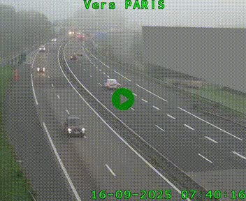 Caméra routière sur l'autoroute A20 à Brive-la-Gaillarde, à la jonction avec l'A89. Vue orientée vers Paris