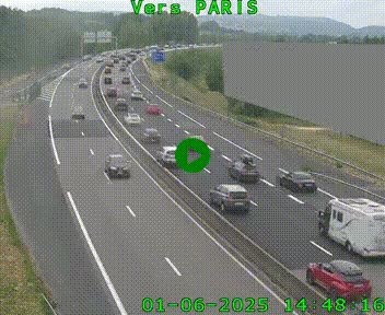 Caméra routière sur l'autoroute A20 à Brive-la-Gaillarde, à la jonction avec l'A89. Vue orientée vers Paris