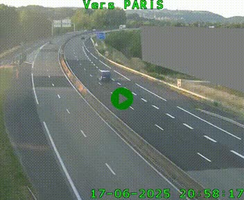 Caméra routière sur l'autoroute A20 à Brive-la-Gaillarde, à la jonction avec l'A89. Vue orientée vers Paris