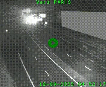 Caméra routière sur l'autoroute A20 à Brive-la-Gaillarde, à la jonction avec l'A89. Vue orientée vers Paris
