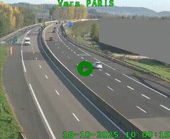 Caméra routière sur l'autoroute A20 à Brive-la-Gaillarde, à la jonction avec l'A89. Vue orientée vers Paris