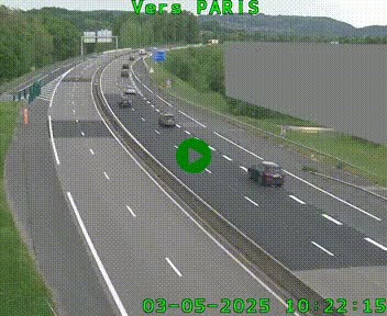 Caméra routière sur l'autoroute A20 à Brive-la-Gaillarde, à la jonction avec l'A89. Vue orientée vers Paris