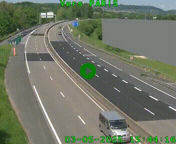 Caméra routière sur l'autoroute A20 à Brive-la-Gaillarde, à la jonction avec l'A89. Vue orientée vers Paris