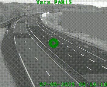 Caméra routière sur l'autoroute A20 à Brive-la-Gaillarde, à la jonction avec l'A89. Vue orientée vers Paris