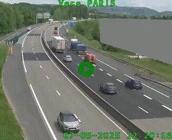 Caméra routière sur l'autoroute A20 à Brive-la-Gaillarde, à la jonction avec l'A89. Vue orientée vers Paris
