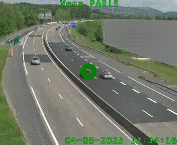 Caméra routière sur l'autoroute A20 à Brive-la-Gaillarde, à la jonction avec l'A89. Vue orientée vers Paris