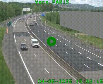 Caméra routière sur l'autoroute A20 à Brive-la-Gaillarde, à la jonction avec l'A89. Vue orientée vers Paris