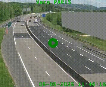 Caméra routière sur l'autoroute A20 à Brive-la-Gaillarde, à la jonction avec l'A89. Vue orientée vers Paris