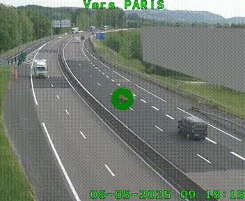 Caméra routière sur l'autoroute A20 à Brive-la-Gaillarde, à la jonction avec l'A89. Vue orientée vers Paris