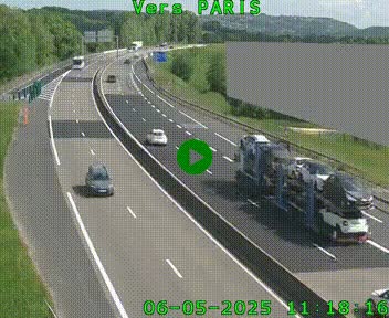 Caméra routière sur l'autoroute A20 à Brive-la-Gaillarde, à la jonction avec l'A89. Vue orientée vers Paris