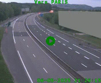 Caméra routière sur l'autoroute A20 à Brive-la-Gaillarde, à la jonction avec l'A89. Vue orientée vers Paris