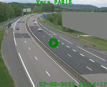 Caméra routière sur l'autoroute A20 à Brive-la-Gaillarde, à la jonction avec l'A89. Vue orientée vers Paris