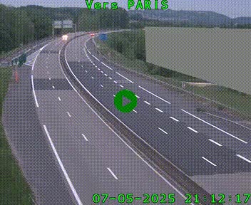 Caméra routière sur l'autoroute A20 à Brive-la-Gaillarde, à la jonction avec l'A89. Vue orientée vers Paris