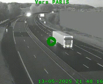 Caméra routière sur l'autoroute A20 à Brive-la-Gaillarde, à la jonction avec l'A89. Vue orientée vers Paris