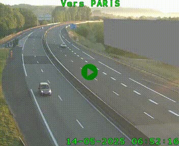 Caméra routière sur l'autoroute A20 à Brive-la-Gaillarde, à la jonction avec l'A89. Vue orientée vers Paris