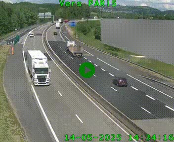 Caméra routière sur l'autoroute A20 à Brive-la-Gaillarde, à la jonction avec l'A89. Vue orientée vers Paris