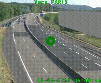 Caméra routière sur l'autoroute A20 à Brive-la-Gaillarde, à la jonction avec l'A89. Vue orientée vers Paris