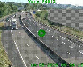 Caméra routière sur l'autoroute A20 à Brive-la-Gaillarde, à la jonction avec l'A89. Vue orientée vers Paris