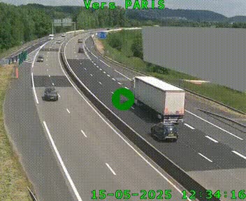 Caméra routière sur l'autoroute A20 à Brive-la-Gaillarde, à la jonction avec l'A89. Vue orientée vers Paris