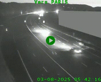 Caméra routière sur l'autoroute A20 à Brive-la-Gaillarde, à la jonction avec l'A89. Vue orientée vers Paris